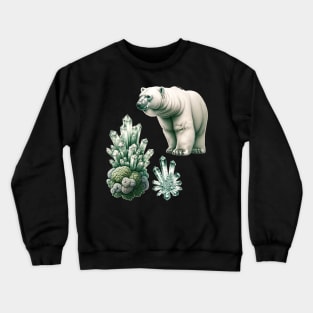 Arctic Elegance: Moss, Crystal, and Bear Crewneck Sweatshirt